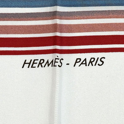 Hermes Scarf Carre 90 Faubourg Express Silk White Rainbow Large — view 3