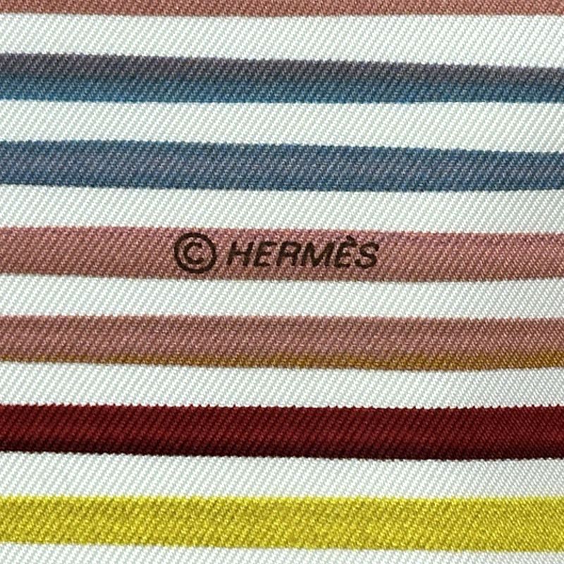 Hermes Scarf Carre 90 Faubourg Express Silk White Rainbow Large — view 4