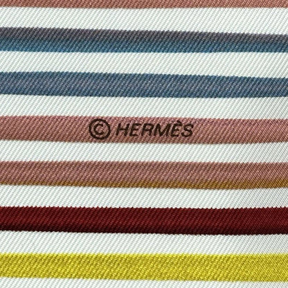 Hermes Scarf Carre 90 Faubourg Express Silk White Rainbow Large — view 4