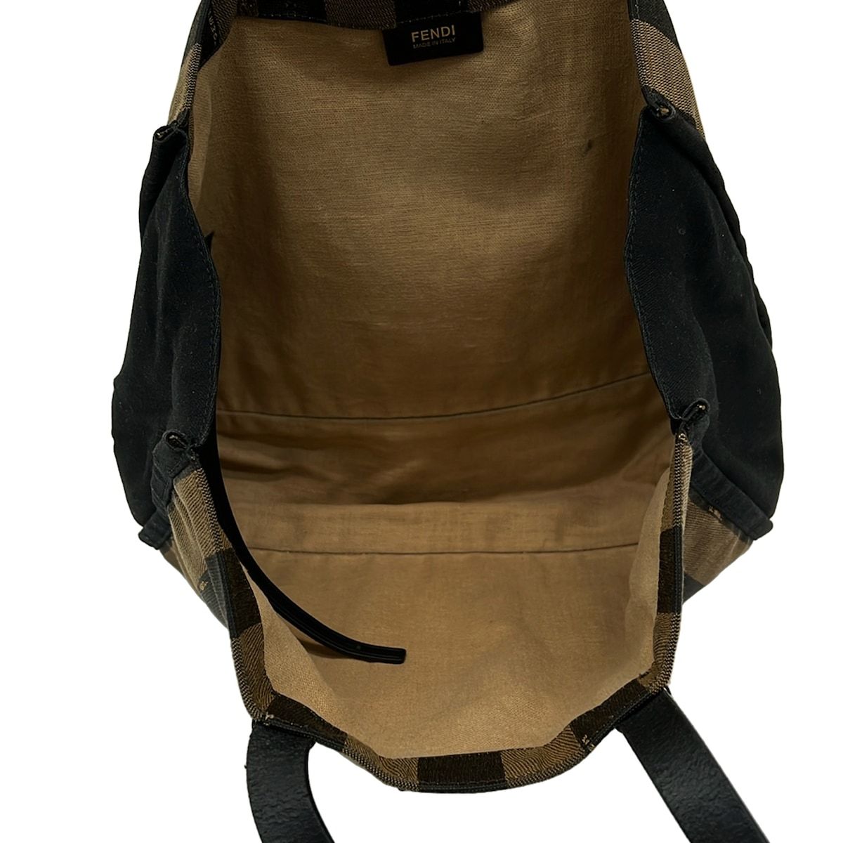Fendi Tote Pecan Beige Black Leather — view 7