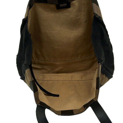 Fendi Tote Pecan Beige Black Leather — view 7