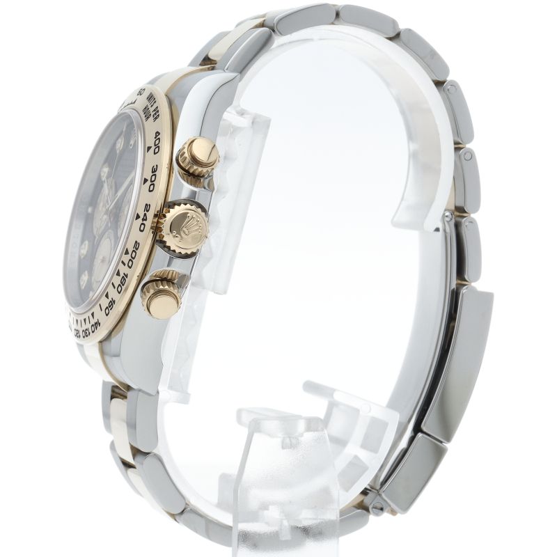 Rolex Cosmograph Daytona Watch Diamond Box 18k Yellow Gold SS Black Sha — view 3