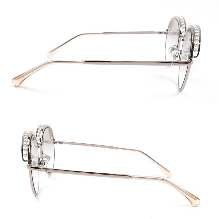 Chanel CC Logo Sunglasses Pink Gold 13 Eyewear — view 4