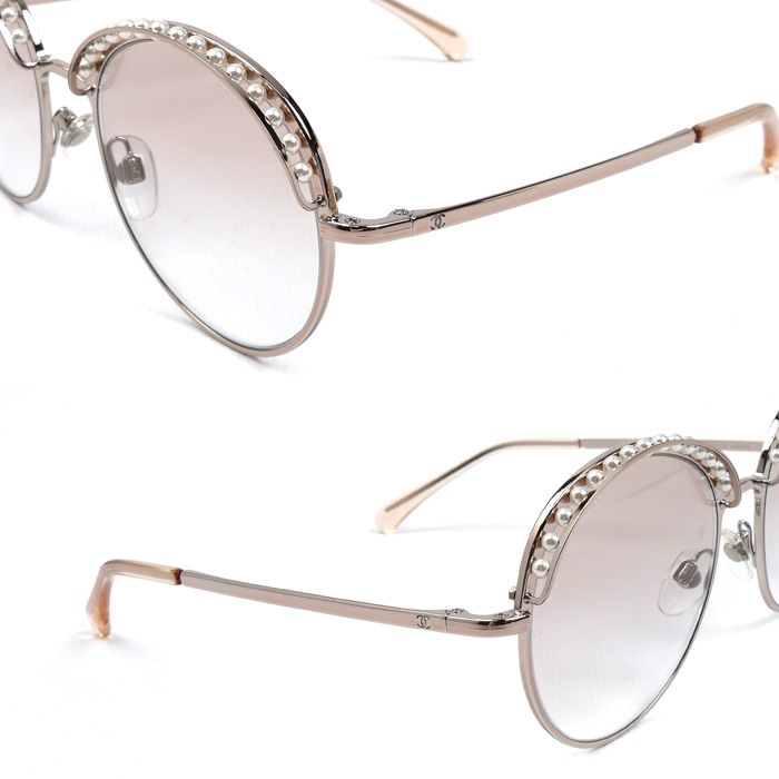 Chanel CC Logo Sunglasses Pink Gold 13 Eyewear — view 3