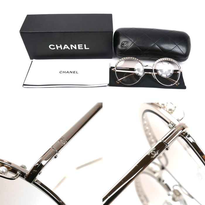 Chanel CC Logo Sunglasses Pink Gold 13 Eyewear — view 6