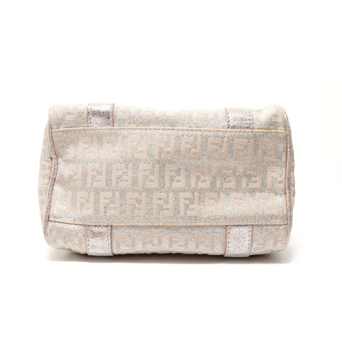 Fendi Zucchino Mini Boston Bag Silver Lame — view 7