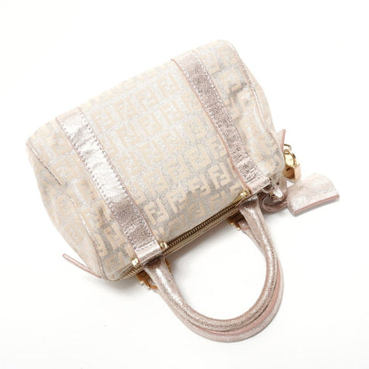 Fendi Zucchino Mini Boston Bag Silver Lame — view 8