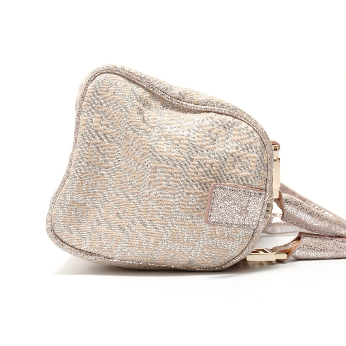 Fendi Zucchino Mini Boston Bag Silver Lame — view 4