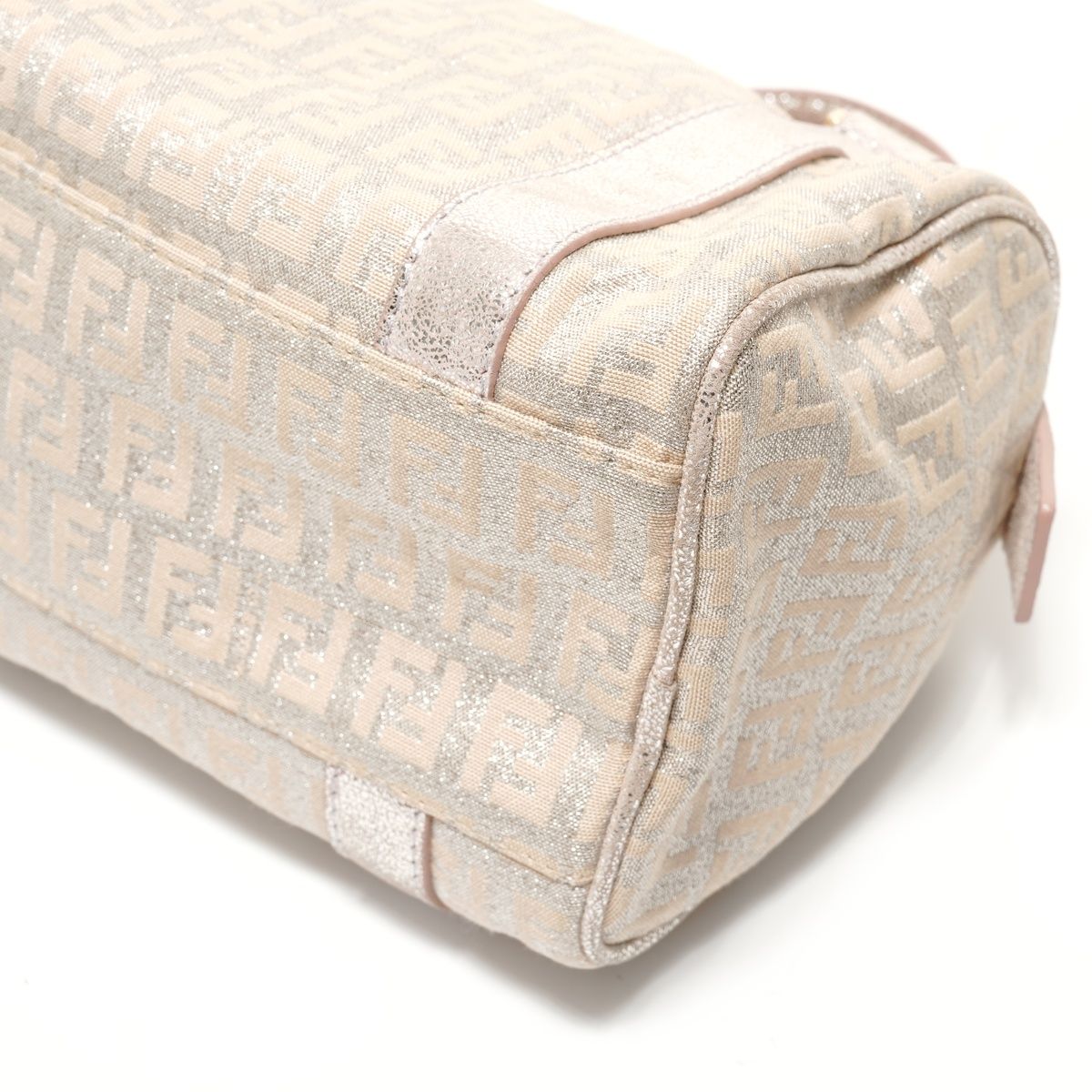 Fendi Zucchino Mini Boston Bag Silver Lame — view 6