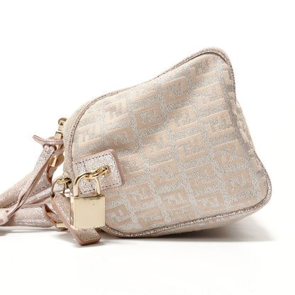 Fendi Zucchino Mini Boston Bag Silver Lame — view 3