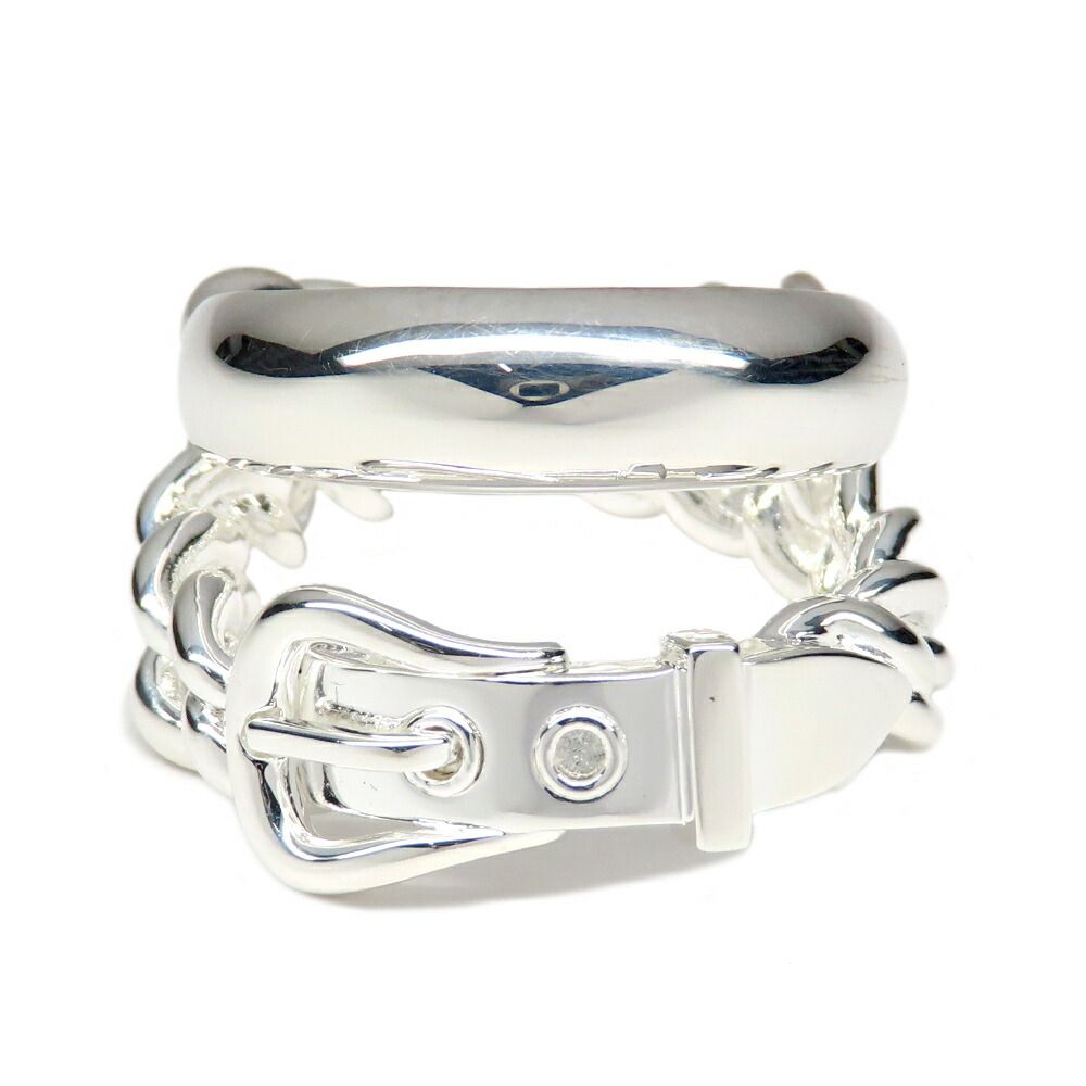 Hermes Ring Boucle Series Inflexible 53 Silver