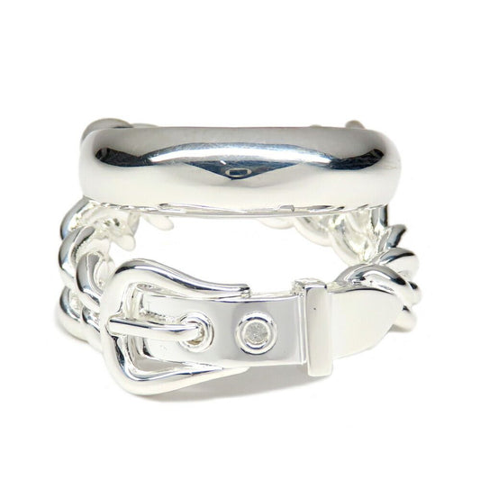 Hermes Ring Boucle Series Inflexible 53 Silver