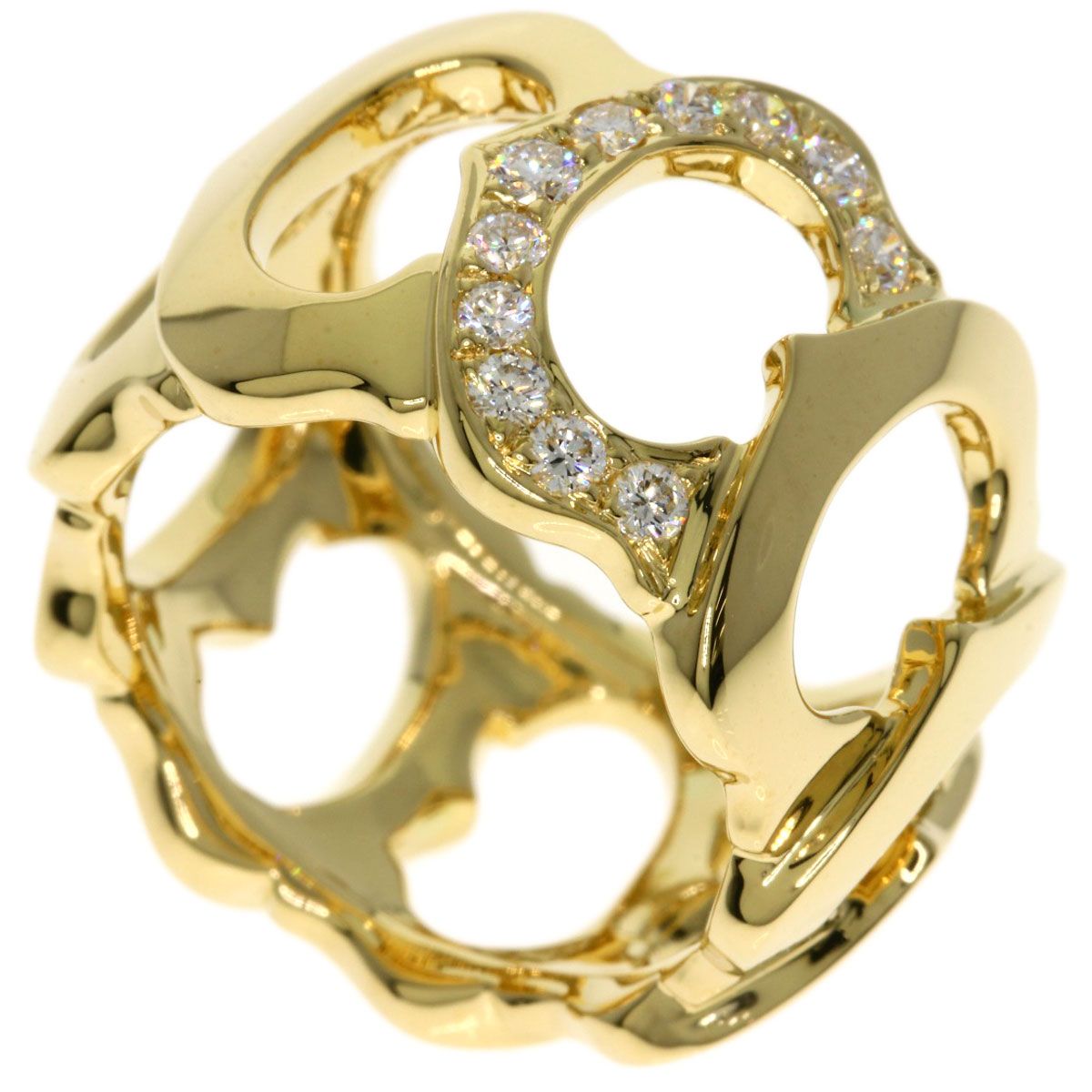Cartier C Diamond 49 Ring 18k Yellow Gold