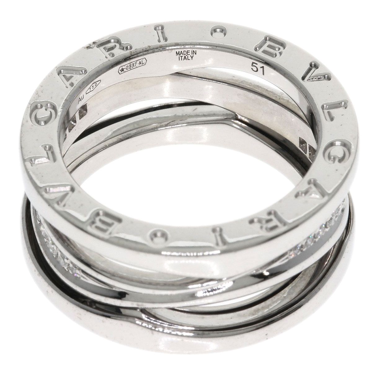 Bvlgari B-zero One Legend Diamond 51 Ring 18k White Gold — view 4