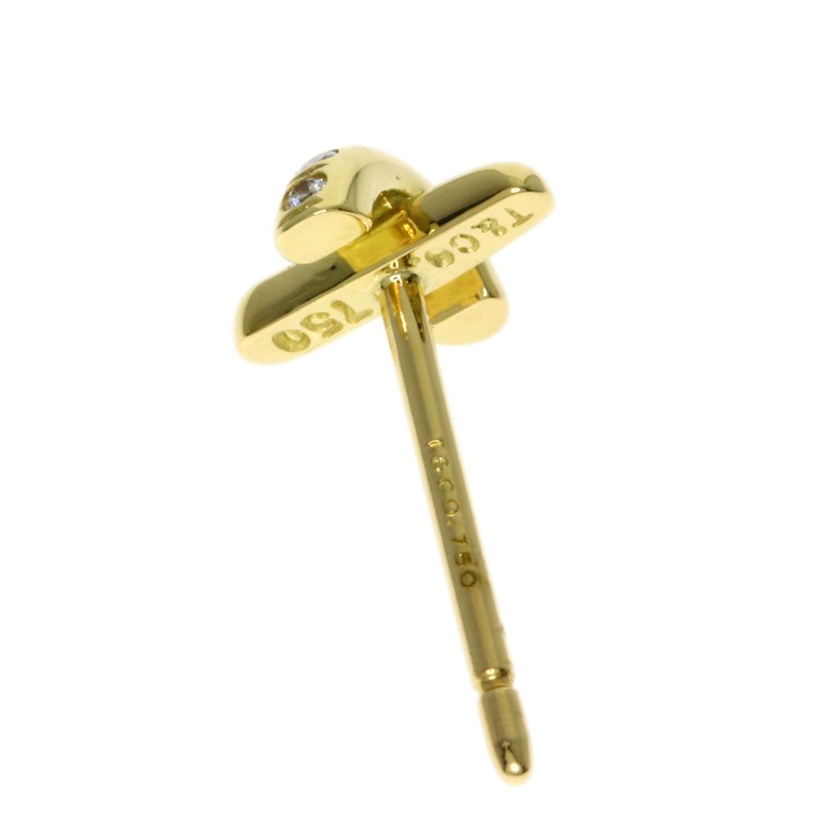 Tiffany & Co Cross Stitch Diamond Earrings 18k Yellow Gold — view 7