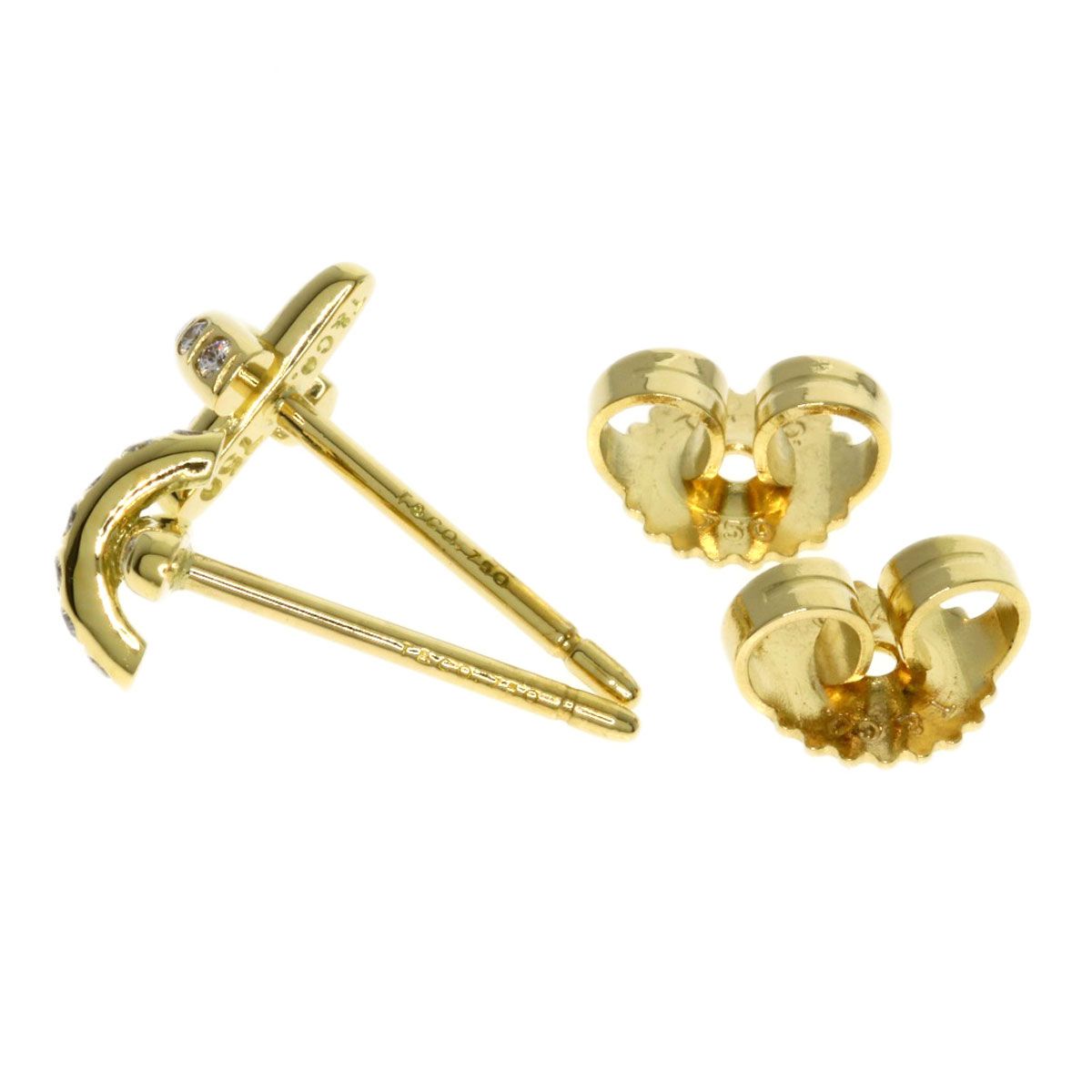 Tiffany & Co Cross Stitch Diamond Earrings 18k Yellow Gold — view 2
