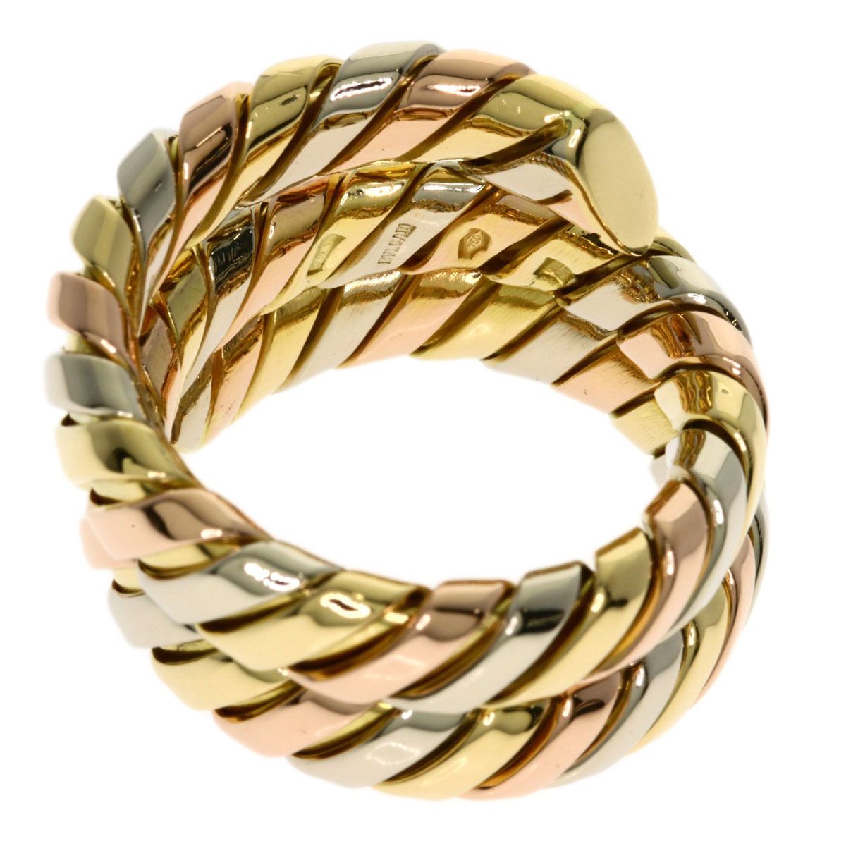 Bvlgari Tubogas Ring 18k Yellow Gold 18k Pink White — view 4