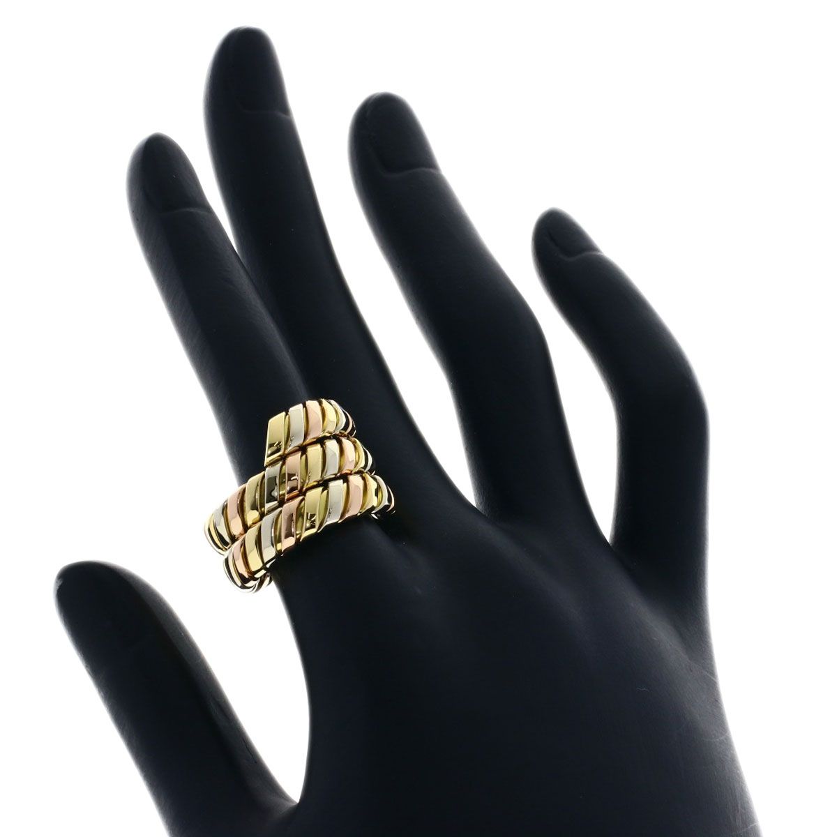 Bvlgari Tubogas Ring 18k Yellow Gold 18k Pink White — view 5