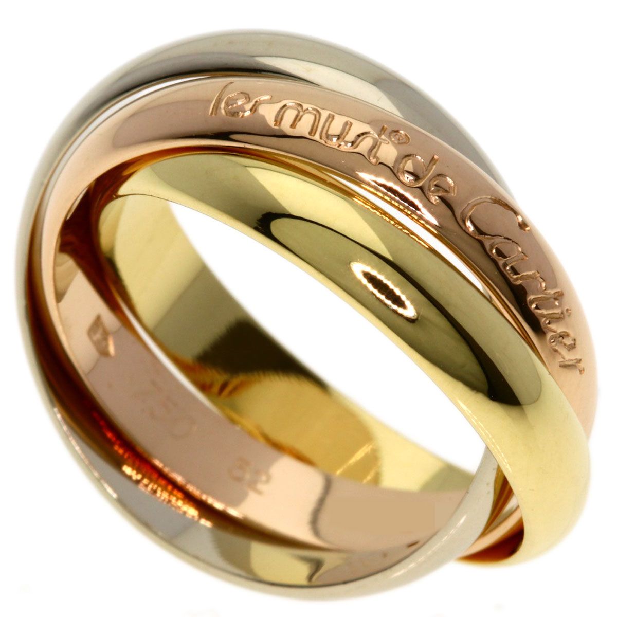 Cartier Trinity 52 Ring 18k Yellow Gold 18k Pink White