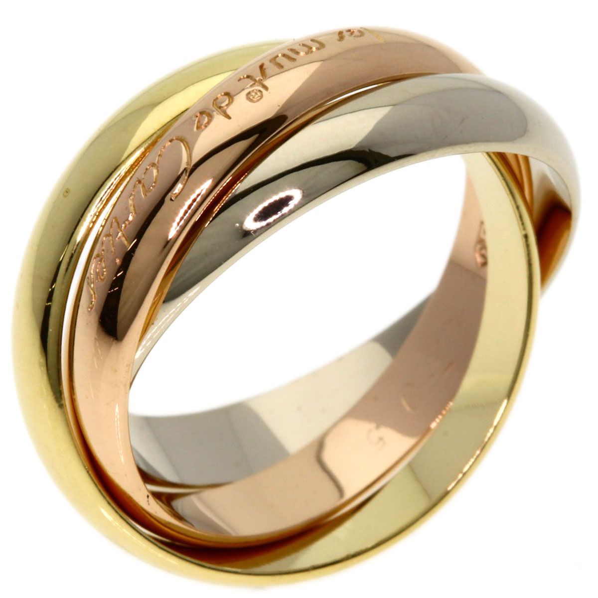 Cartier Trinity 53 Ring 18k Yellow Gold 18k Pink White — view 2