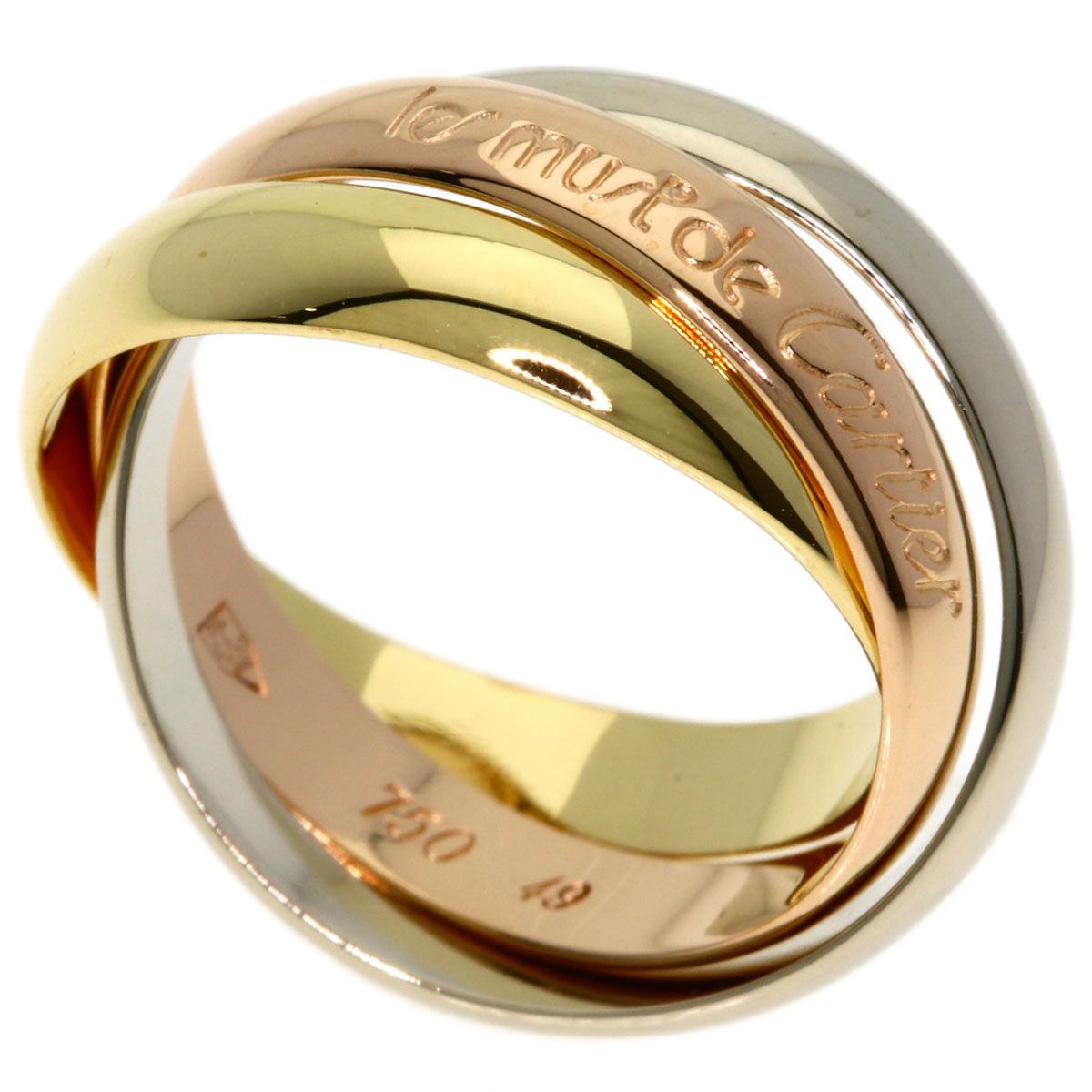 Cartier Trinity 49 Ring 18k Yellow Gold 18k Pink White