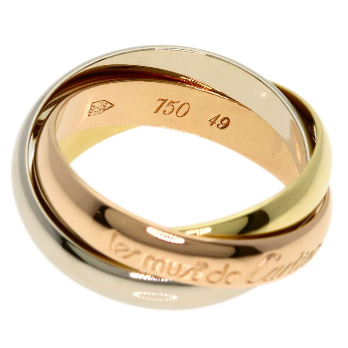 Cartier Trinity 49 Ring 18k Yellow Gold 18k Pink White — view 3