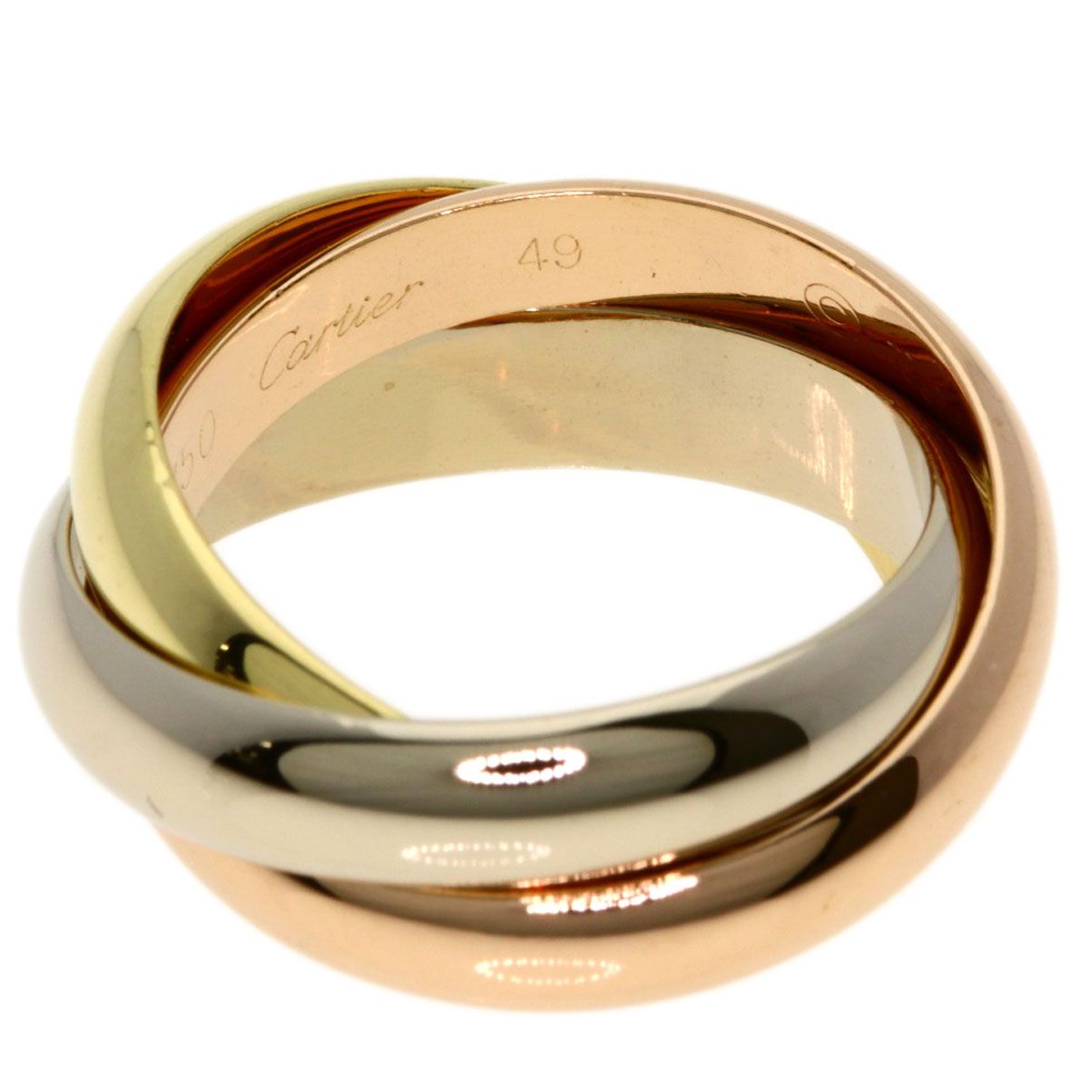 Cartier Trinity 49 Ring 18k Yellow Gold 18k Pink White — view 3