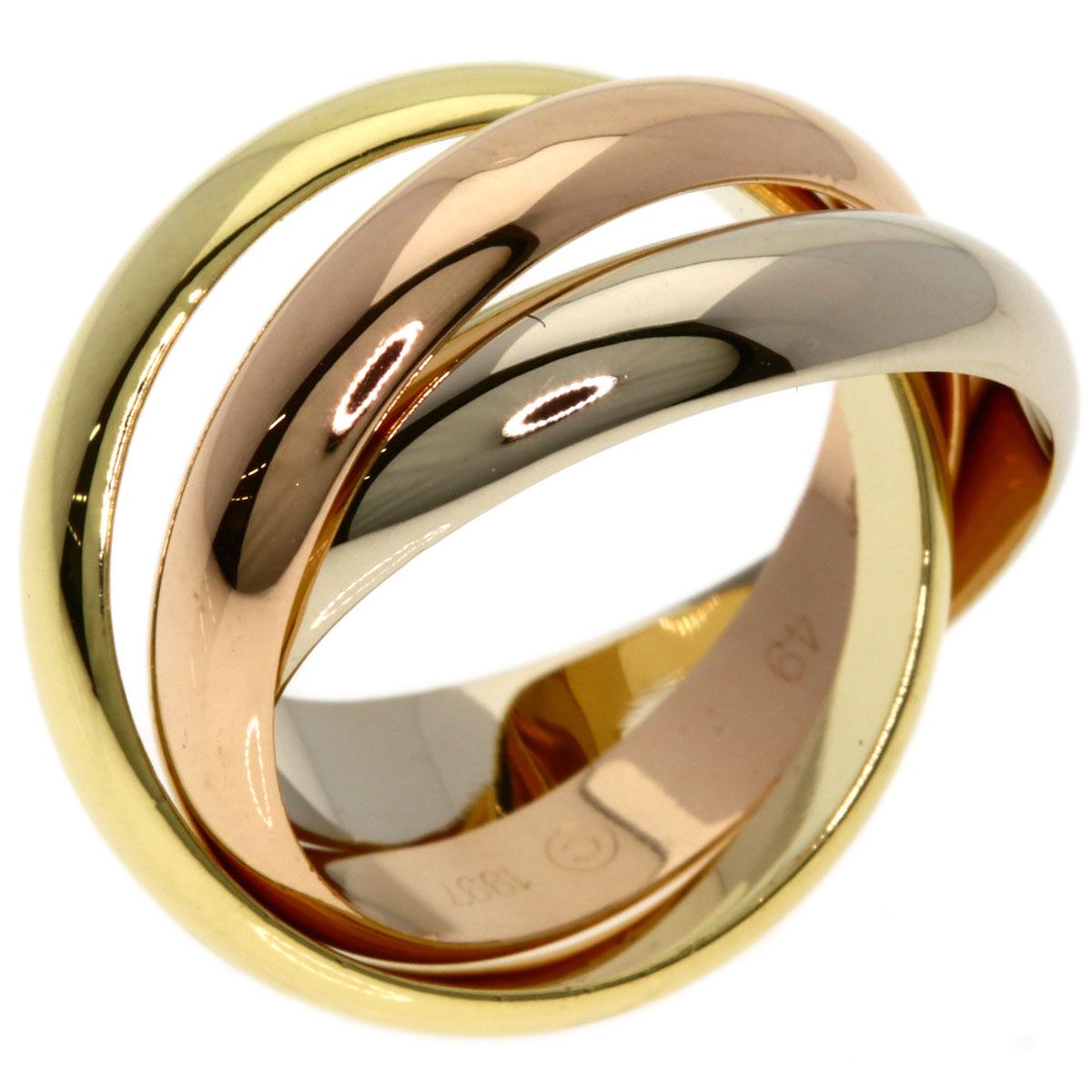 Cartier Trinity 49 Ring 18k Yellow Gold 18k Pink White — view 2