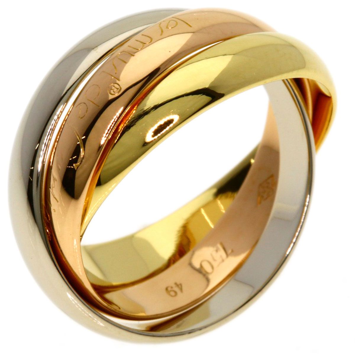 Cartier Trinity 49 Ring 18k Yellow Gold 18k Pink White — view 2