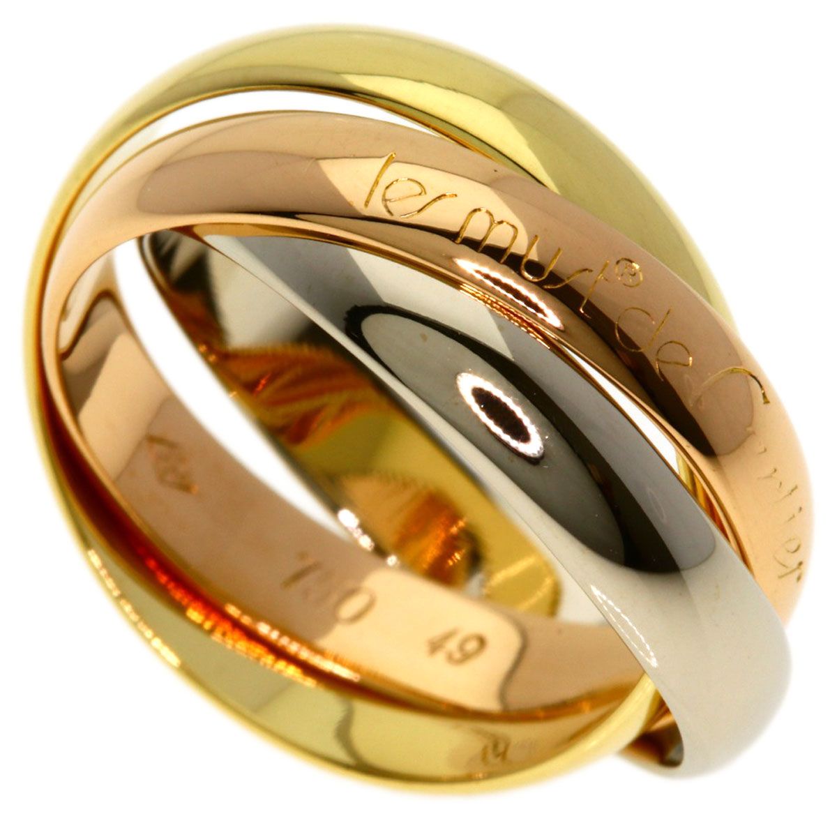 Cartier Trinity 49 Ring 18k Yellow Gold 18k Pink White