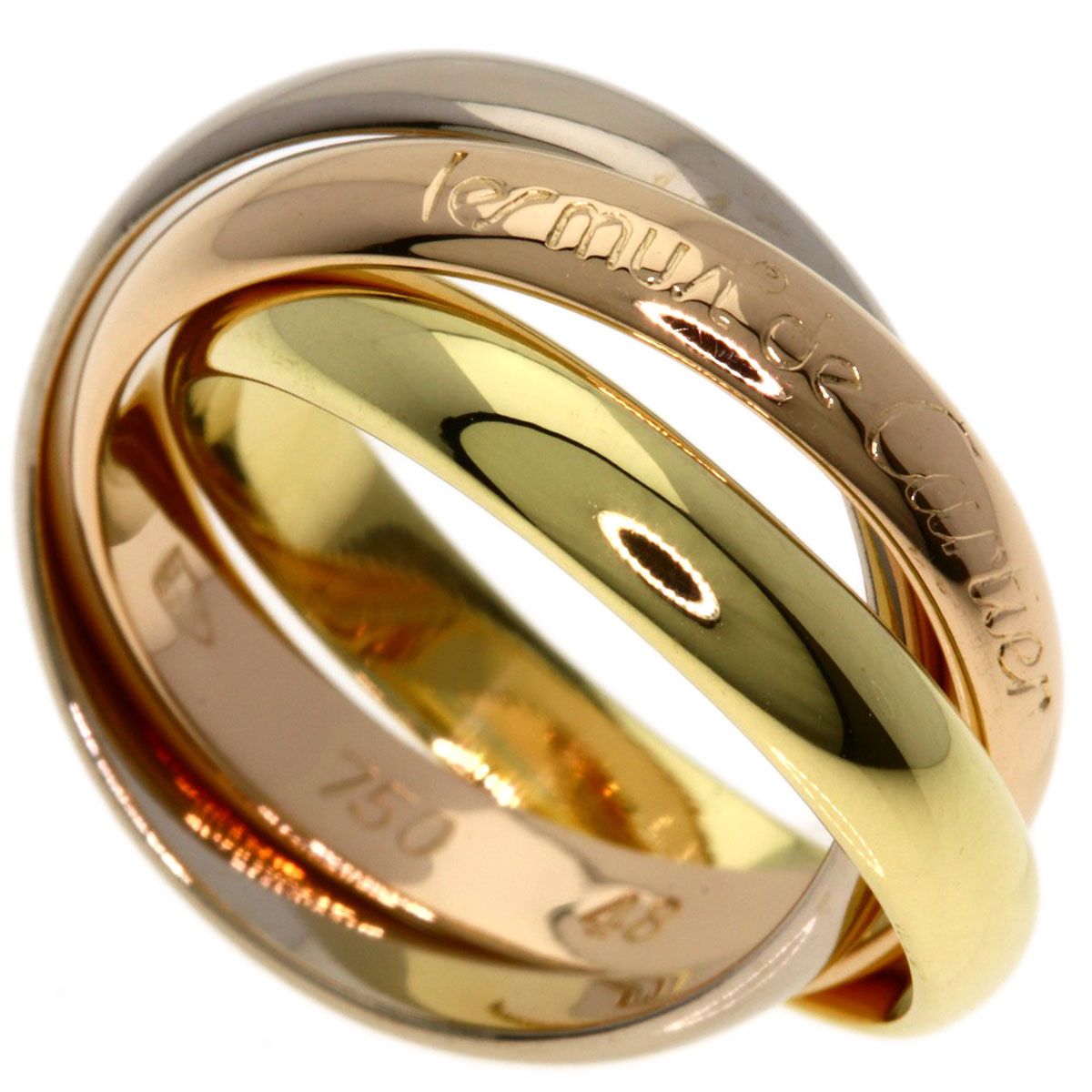 Cartier Trinity 48 Ring 18k Yellow Gold 18k Pink White