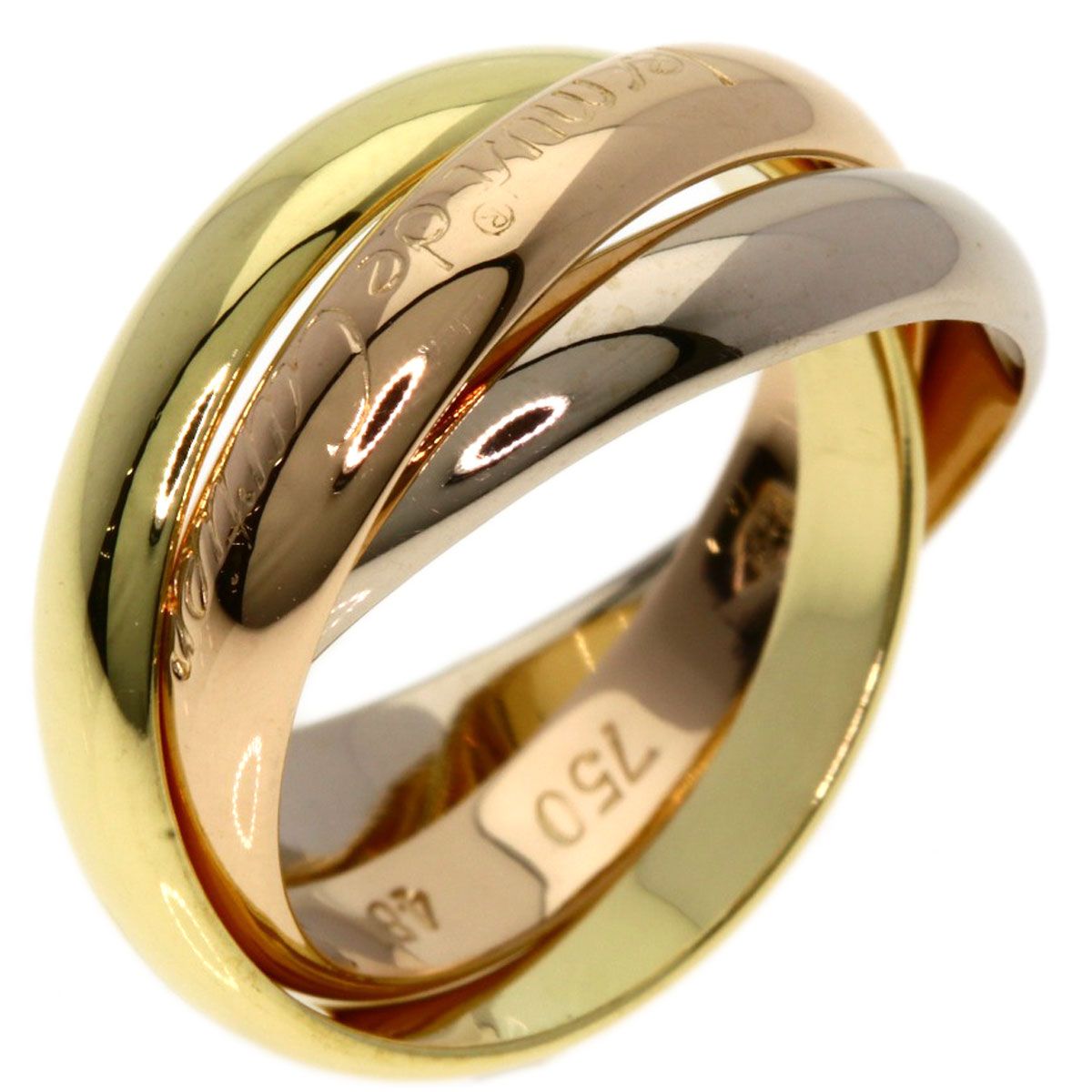 Cartier Trinity 48 Ring 18k Yellow Gold 18k Pink White — view 2