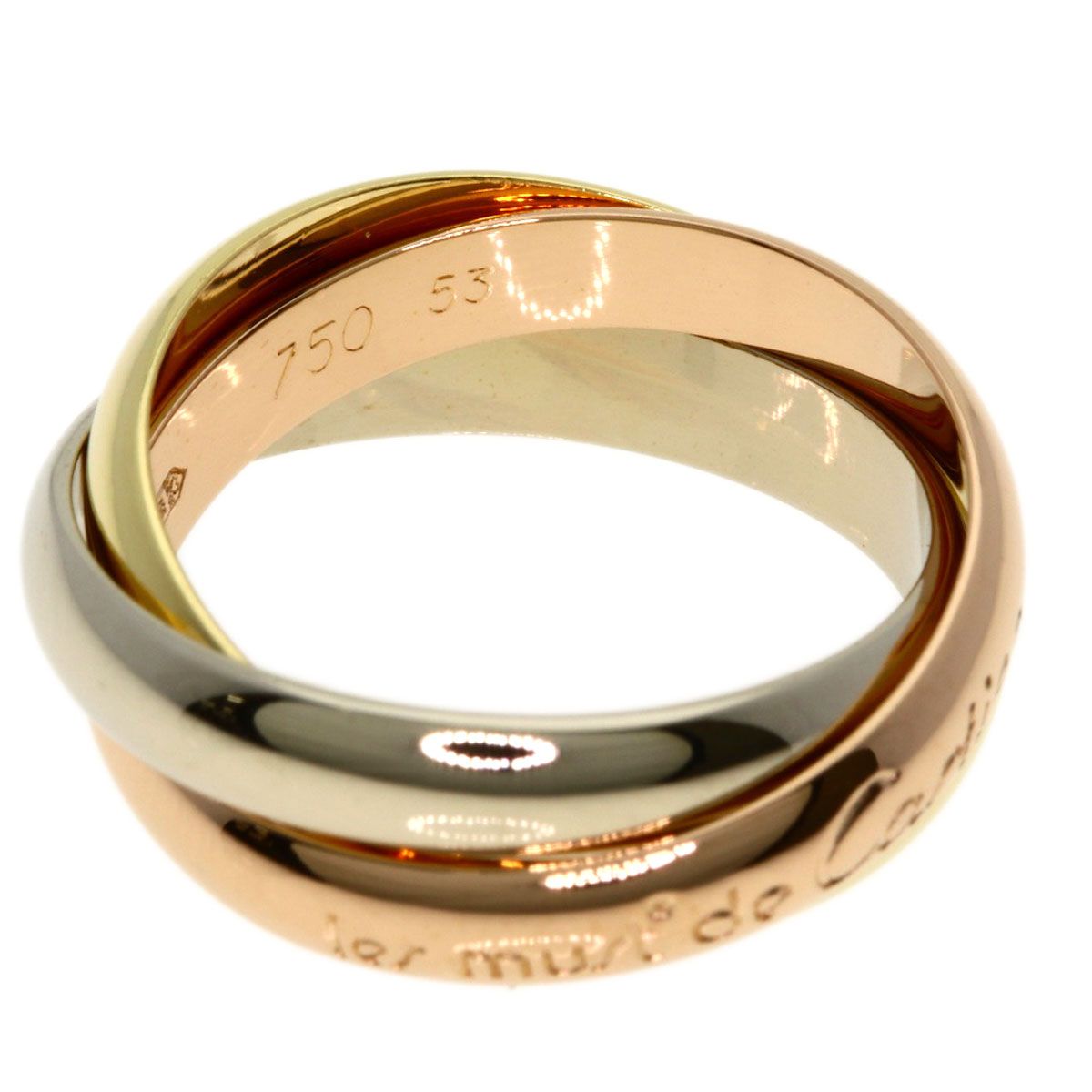 Cartier Trinity 53 Ring 18k Yellow Gold 18k Pink White — view 3