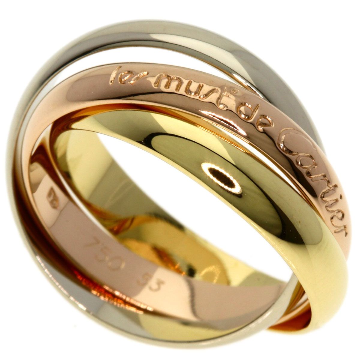 Cartier Trinity 53 Ring 18k Yellow Gold 18k Pink White