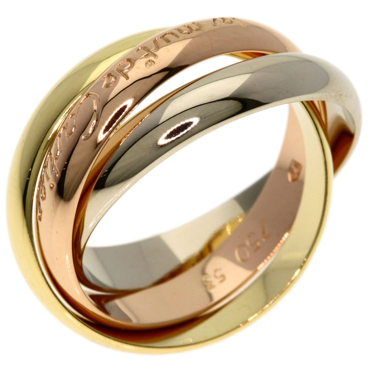 Cartier Trinity 53 Ring 18k Yellow Gold 18k Pink White — view 2