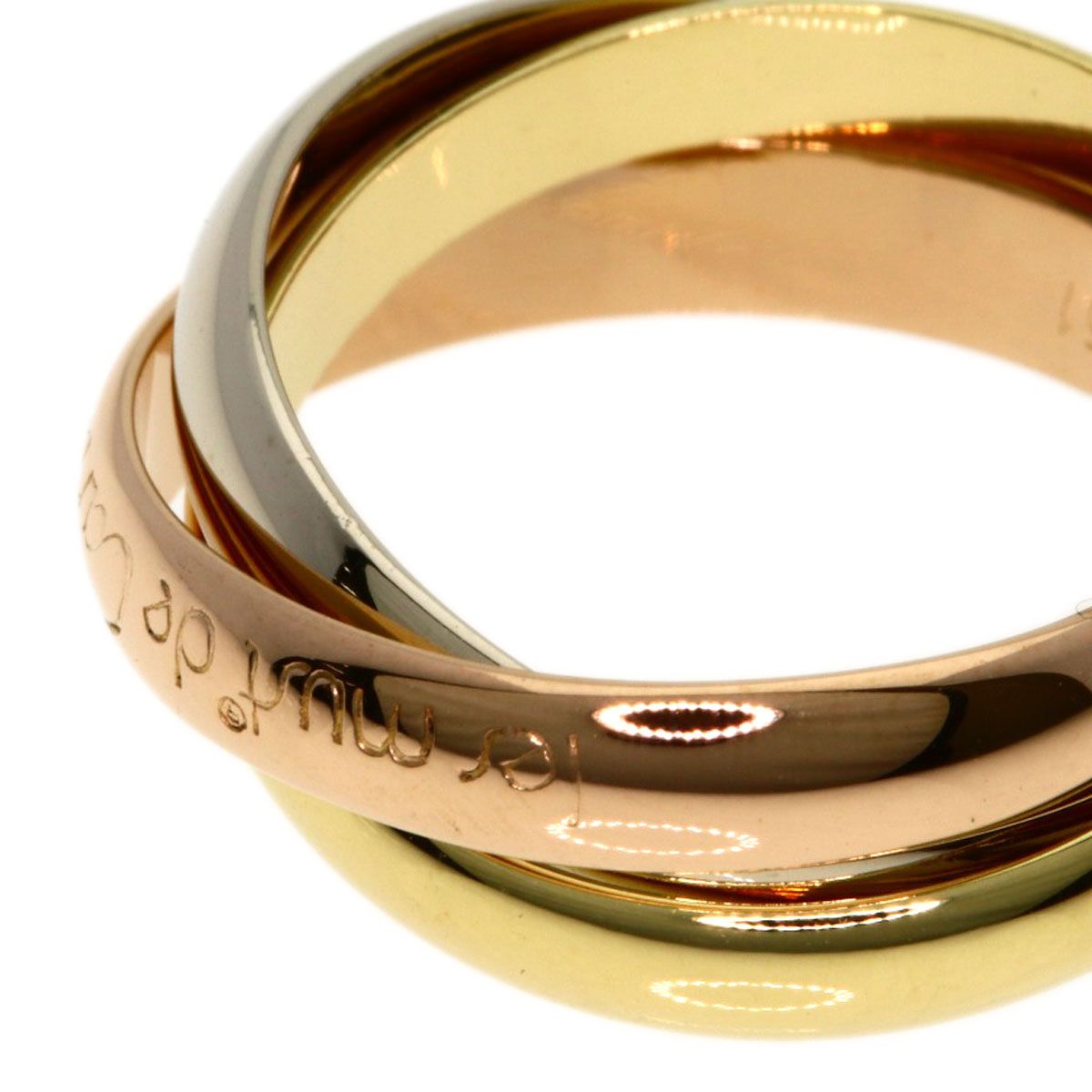 Cartier Trinity 51 Ring 18k Yellow Gold 18k Pink White — view 7