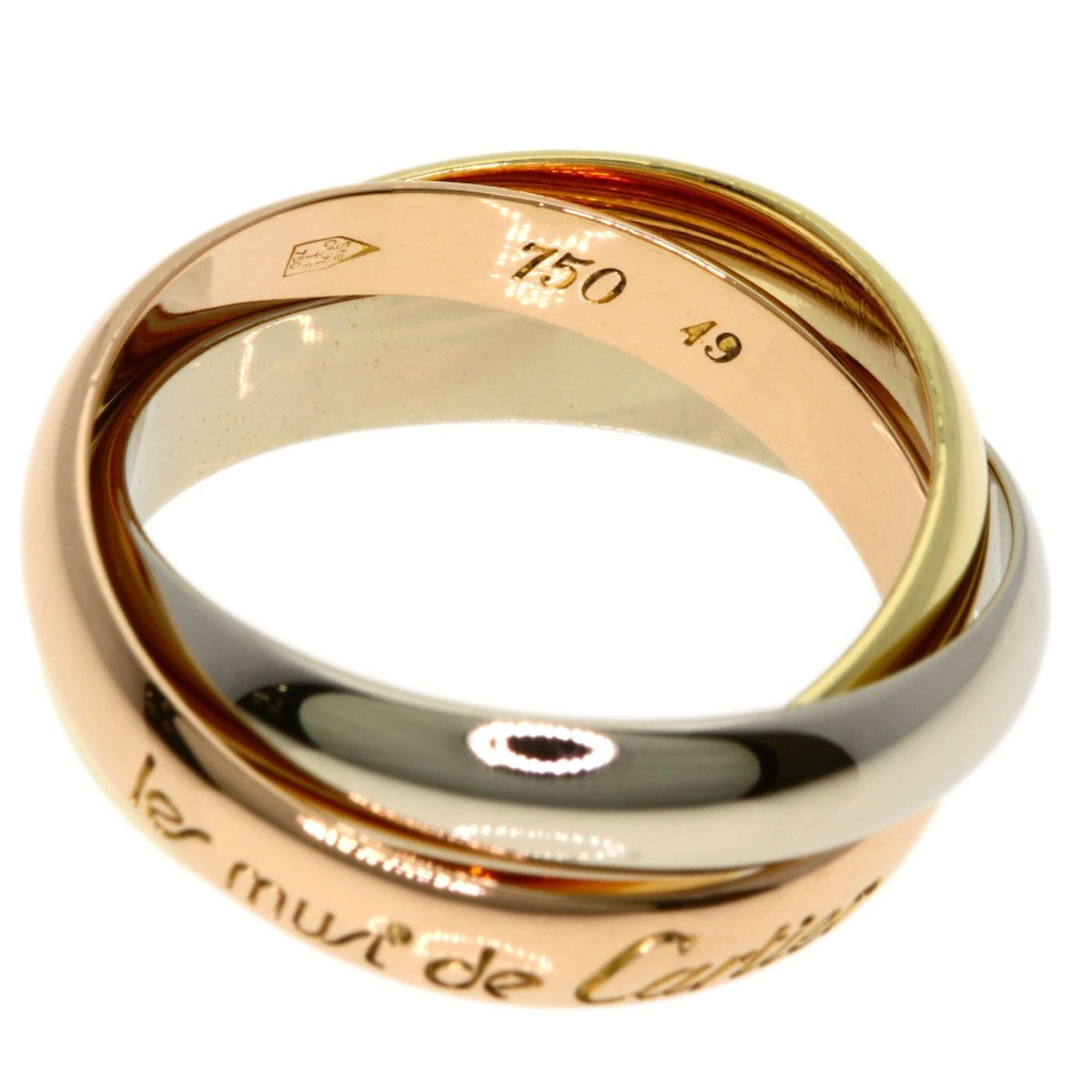 Cartier Trinity 49 Ring 18k Yellow Gold 18k Pink White — view 3