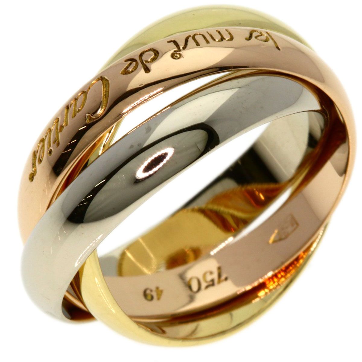 Cartier Trinity 49 Ring 18k Yellow Gold 18k Pink White — view 2