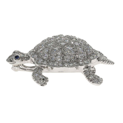 Tiffany & Co Turtle Camo Thief Diamond Saffiano Brooch — view 3