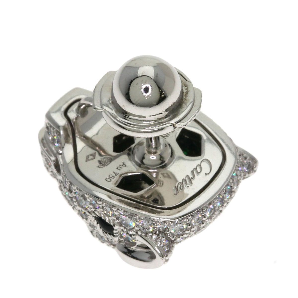 Cartier Panther Diamond Onyx Emerald Brooch 18k White Gold — view 5