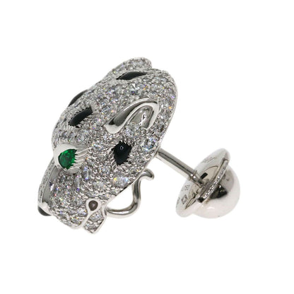 Cartier Panther Diamond Onyx Emerald Brooch 18k White Gold — view 4