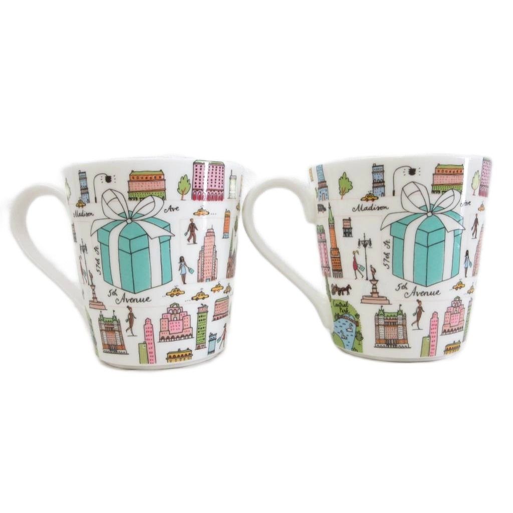 Tiffany & Co Avenue Cup Set Pair Cup Tea Cup Coffee Cup Mug Set of 2 White