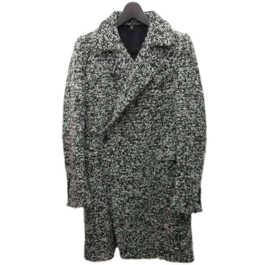 Dior Homme Collection Piece Mixed Tweed Cles Wrap Coat Star Long Length Mohair