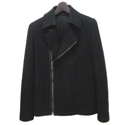 Dolce & Gabbana Wool Riders Jacket Double Logo Zip 46 Black