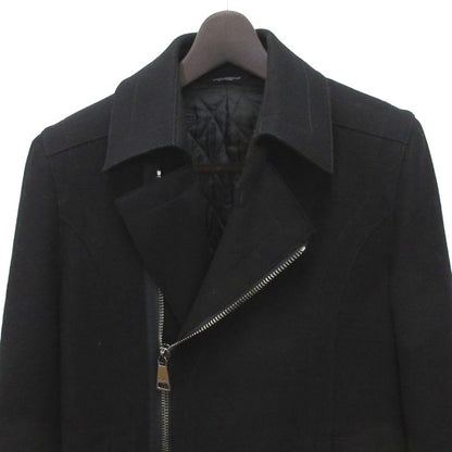Dolce & Gabbana Wool Riders Jacket Double Logo Zip 46 Black — view 4
