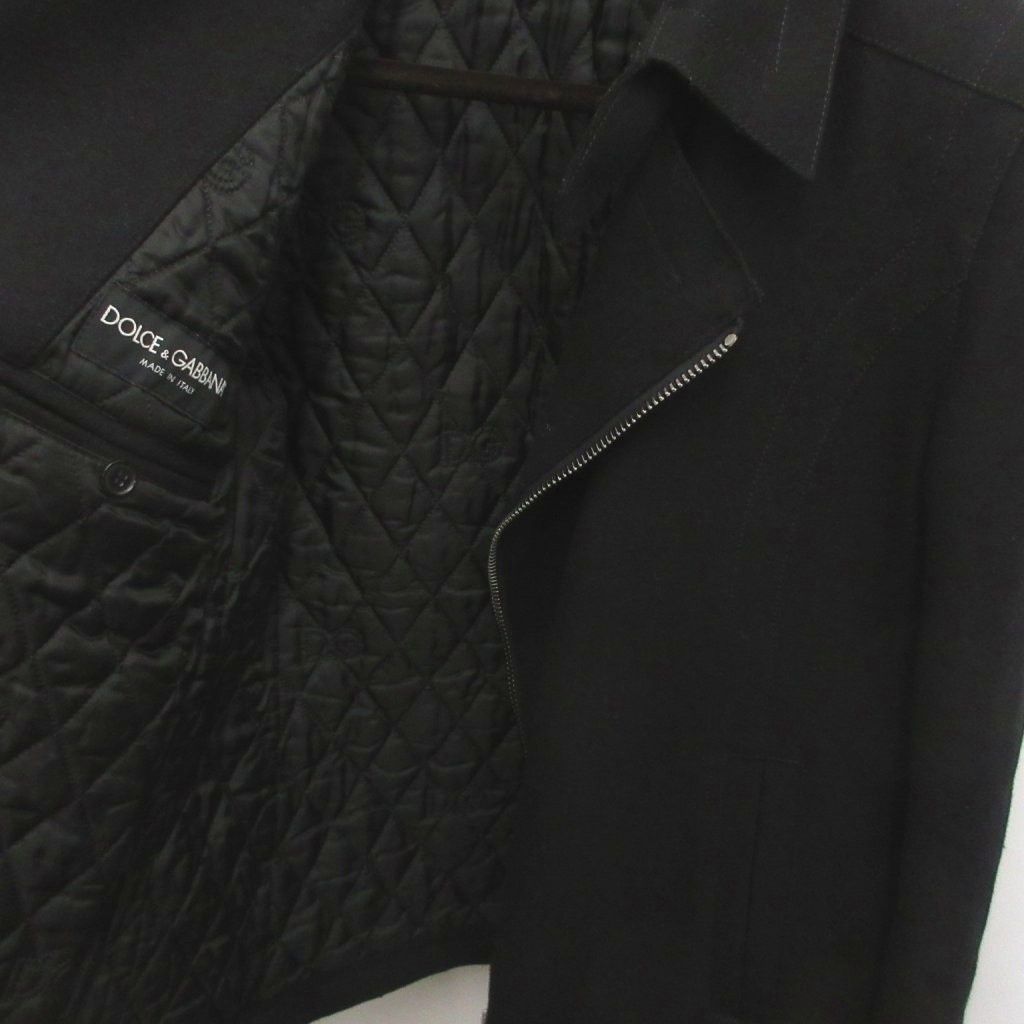 Dolce & Gabbana Wool Riders Jacket Double Logo Zip 46 Black — view 6