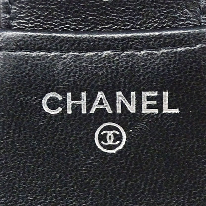 Chanel Wallet Trifold Quilted Lambskin Black Silver Adult Logo — view 9