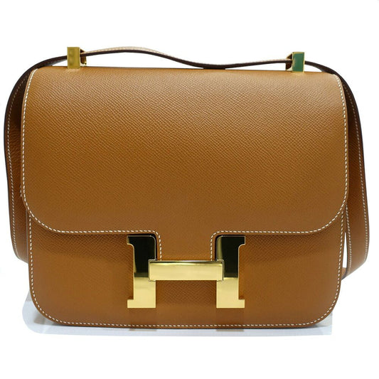 Hermes Constance 24 Shoulder Bag Veau Epsom Gold Brown