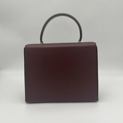 Cartier Must Line Flap Bag Handbag Calfskin Leather Bordeaux Gold — view 2
