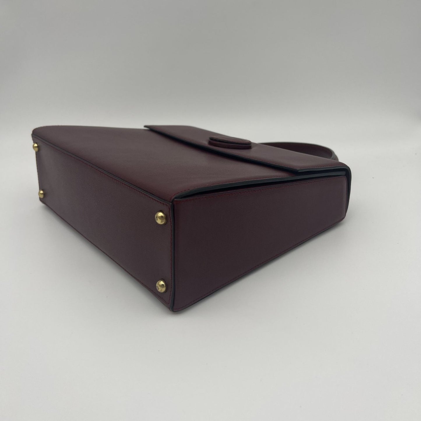 Cartier Must Line Flap Bag Handbag Calfskin Leather Bordeaux Gold — view 6